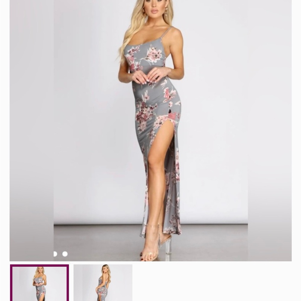Windsor Floral Gray Maxi Dress